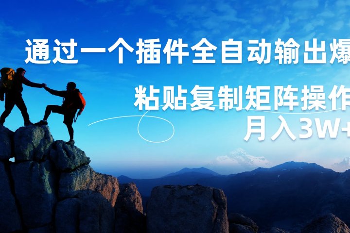 AI掘金2.0,通过一个插件全自动输出爆文,粘贴复制矩阵操作,月入3W+躺盈网-网创项目资源站-副业项目-创业项目-搞钱项目躺盈网