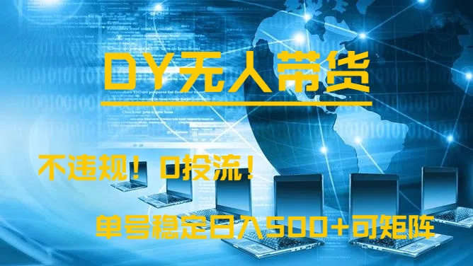 DY无人直播带货,不违规,0投流,操作简单,单号稳定日入500+可矩阵躺盈网-网创项目资源站-副业项目-创业项目-搞钱项目躺盈网
