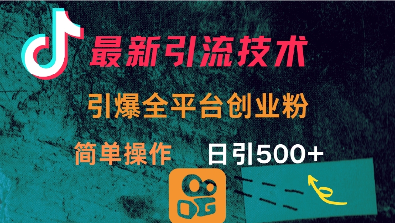 最新引流方法，引爆全平台创业粉操作简单，日引300＋躺盈网-网创项目资源站-副业项目-创业项目-搞钱项目躺盈网