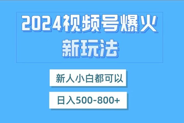 视频号爆火新玩法,新人小白都可以,日入500-800躺盈网-网创项目资源站-副业项目-创业项目-搞钱项目躺盈网