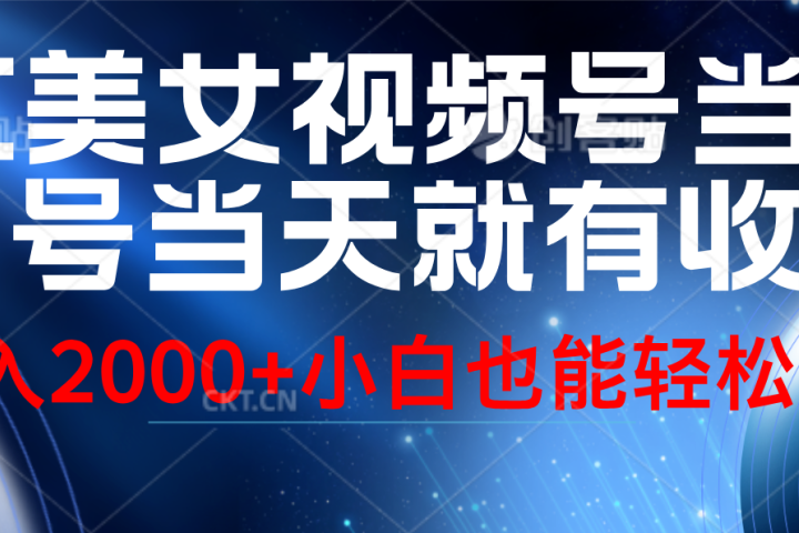 视频号AI美女,当天起号,当天就能见收益,轻松日入2000+躺盈网-网创项目资源站-副业项目-创业项目-搞钱项目躺盈网