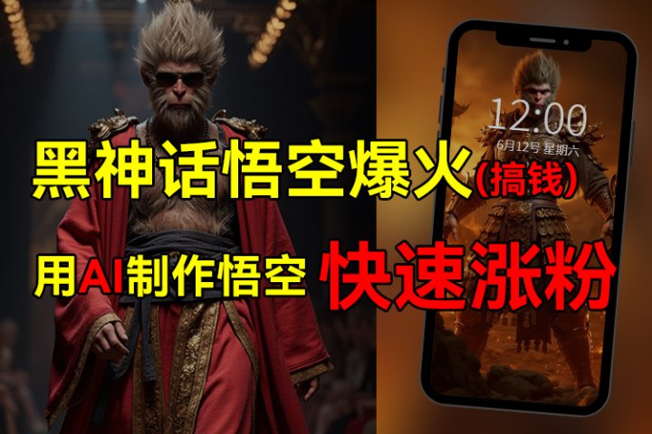 黑神话悟空爆火，已有人利用这波热点变现几十万，普通人也可用AI蹭上这波热点搞钱，有多重变现方法躺盈网-网创项目资源站-副业项目-创业项目-搞钱项目躺盈网