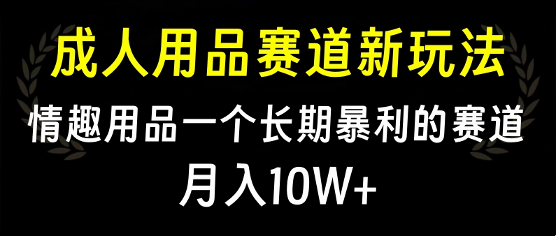 大人用品赛道新玩法，情趣用品一个长期暴利的赛道，月入10W+躺盈网-网创项目资源站-副业项目-创业项目-搞钱项目躺盈网
