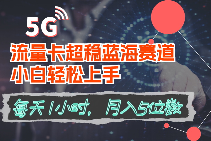 流量卡超稳蓝海赛道,小白轻松上手,每天1小时,月入5位数躺盈网-网创项目资源站-副业项目-创业项目-搞钱项目躺盈网