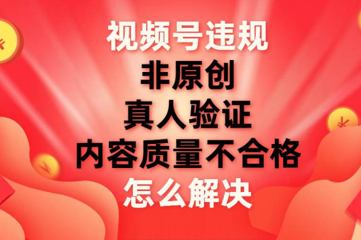 最新视频号【非原创,内容质量不合格,真人验证】违规怎么解决躺盈网-网创项目资源站-副业项目-创业项目-搞钱项目躺盈网