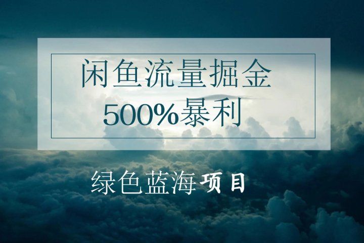 闲鱼流量掘金,500%的暴利绿色蓝海项目,日入过千,月入过万,小白轻松上手,无需剪辑!躺盈网-网创项目资源站-副业项目-创业项目-搞钱项目躺盈网