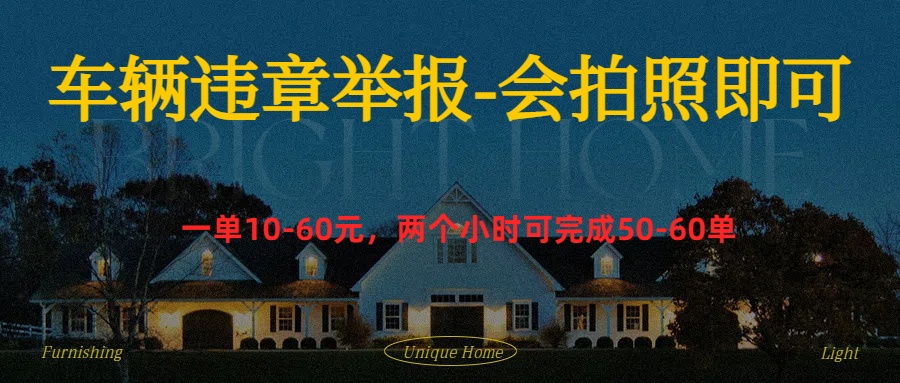 车辆违章举报得奖励躺盈网-网创项目资源站-副业项目-创业项目-搞钱项目躺盈网