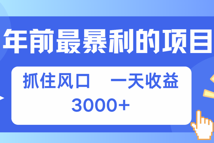年前最赚钱的项目之一，可以过个肥年躺盈网-网创项目资源站-副业项目-创业项目-搞钱项目躺盈网