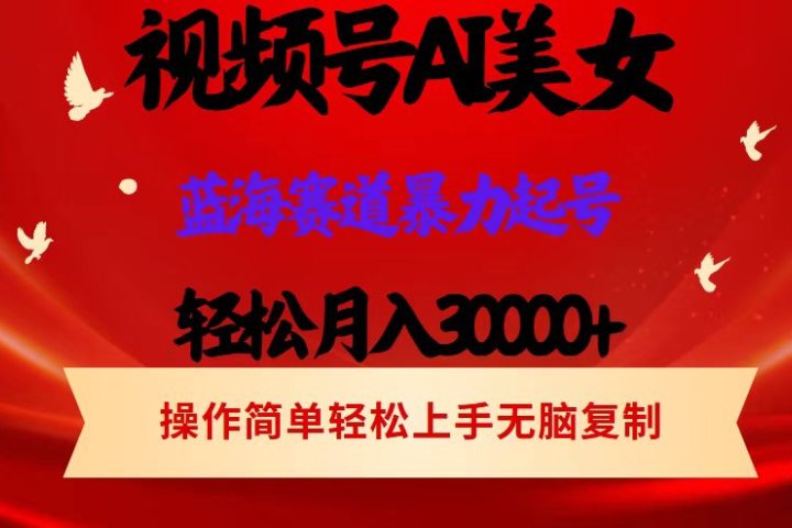 AI美女视频号掘金 操作简单 日入1000+躺盈网-网创项目资源站-副业项目-创业项目-搞钱项目躺盈网