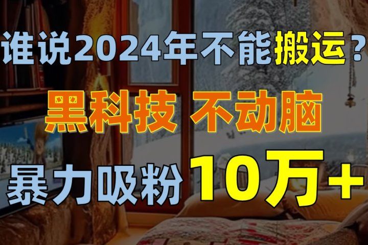 谁说2024年不能搬运?只动手不动脑,自媒体平台单月暴力涨粉10000+躺盈网-网创项目资源站-副业项目-创业项目-搞钱项目躺盈网