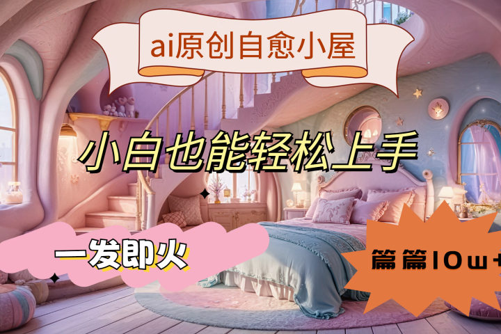 ai原创治愈小屋,小白也能轻松上手,一发即火,篇篇10w+躺盈网-网创项目资源站-副业项目-创业项目-搞钱项目躺盈网