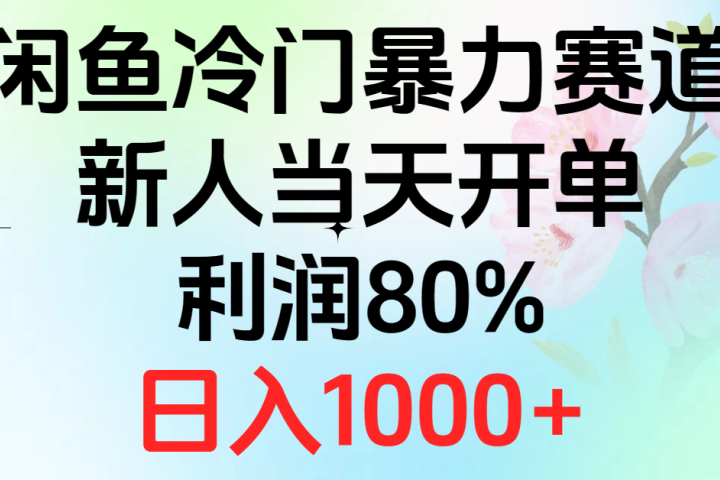 2024闲鱼冷门暴力赛道,新人当天开单,利润80%,日入1000+躺盈网-网创项目资源站-副业项目-创业项目-搞钱项目躺盈网