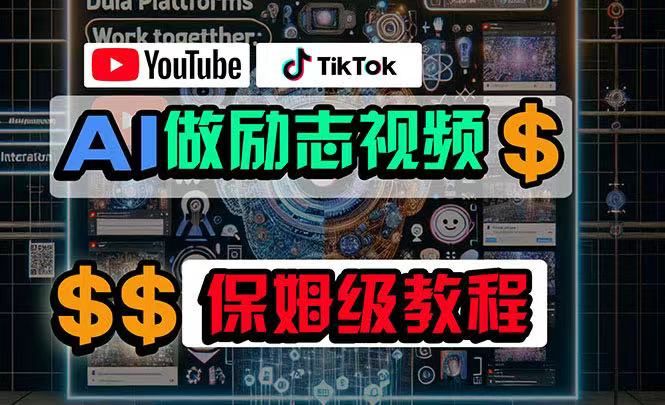 利用AI制作励志视频,在YouTube和TikTok赚钱,小白可做(附工具)躺盈网-网创项目资源站-副业项目-创业项目-搞钱项目躺盈网