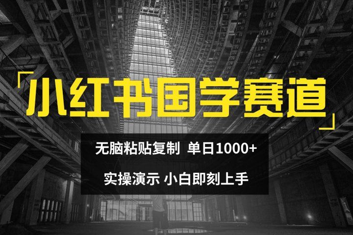 2024小红书国学图文打法实操,日入1000+,小白即可上手躺盈网-网创项目资源站-副业项目-创业项目-搞钱项目躺盈网
