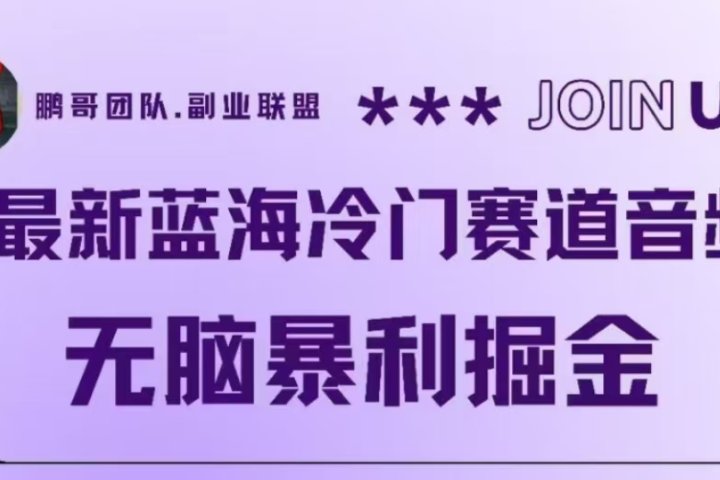 最新蓝海冷门赛道音频，无脑暴利掘金躺盈网-网创项目资源站-副业项目-创业项目-搞钱项目躺盈网