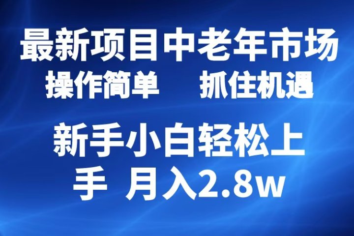 2024最新项目，中老年市场，起号简单，7条作品涨粉4000+，单月变现2.8w躺盈网-网创项目资源站-副业项目-创业项目-搞钱项目躺盈网