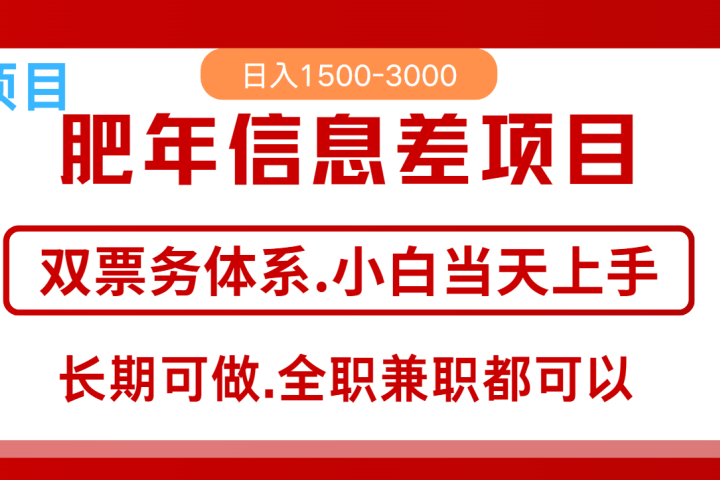 年前红利风口项目,日入2000+ 当天上手 过波肥年躺盈网-网创项目资源站-副业项目-创业项目-搞钱项目躺盈网