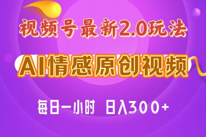 视频号情感赛道2.0.纯原创视频,每天1小时,小白易上手,保姆级教学躺盈网-网创项目资源站-副业项目-创业项目-搞钱项目躺盈网
