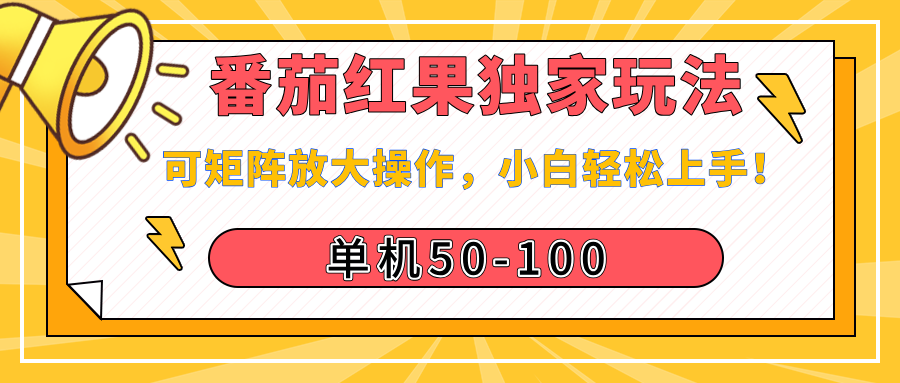 番茄红果独家玩法,单机50-100,可矩阵放大操作,小白轻松上手!躺盈网-网创项目资源站-副业项目-创业项目-搞钱项目躺盈网