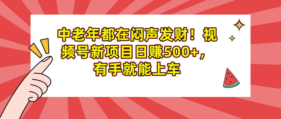 中老年都在闷声发财!视频号新项目日赚500+,有手就能上车躺盈网-网创项目资源站-副业项目-创业项目-搞钱项目躺盈网