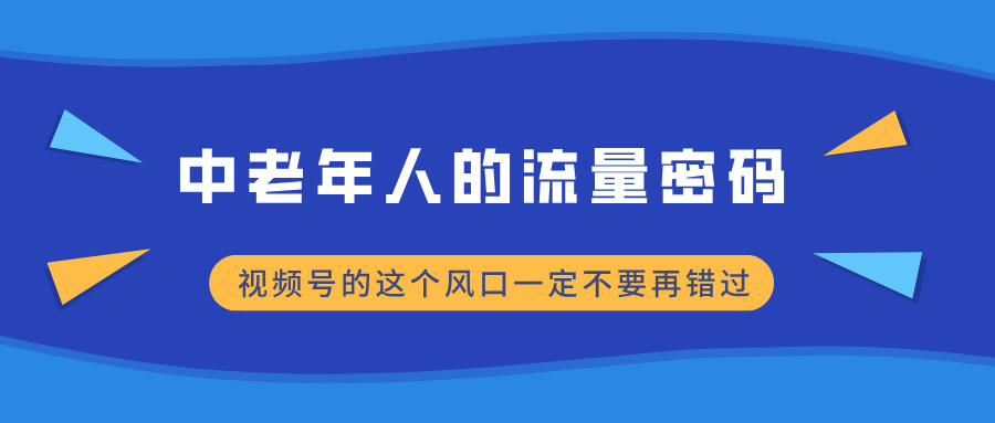 中老年人的流量密码,视频号的这个风口一定不要再错过,小白轻松月入过万躺盈网-网创项目资源站-副业项目-创业项目-搞钱项目躺盈网