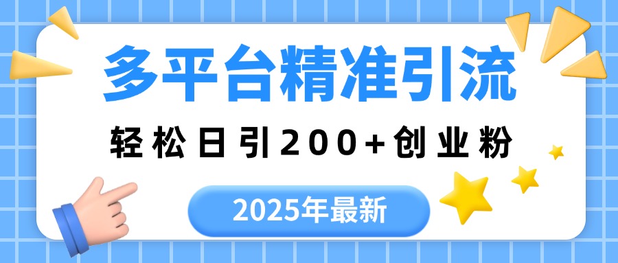 2025年最新多平台精准引流,轻松日引200+躺盈网-网创项目资源站-副业项目-创业项目-搞钱项目躺盈网