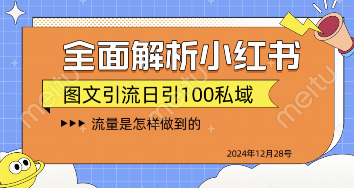 全面解析小红书图书引流日引100私域躺盈网-网创项目资源站-副业项目-创业项目-搞钱项目躺盈网
