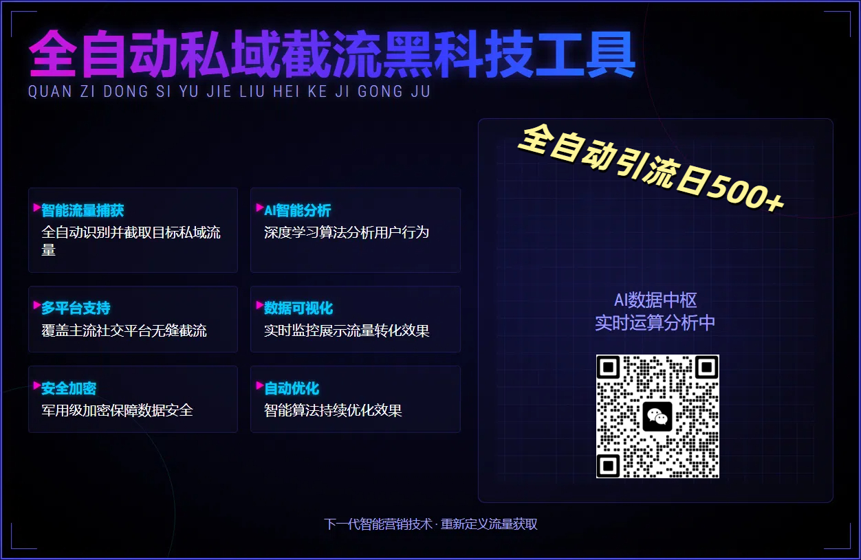全自动私域截流黑科技工具——全自动引流日500+躺盈网-网创项目资源站-副业项目-创业项目-搞钱项目躺盈网