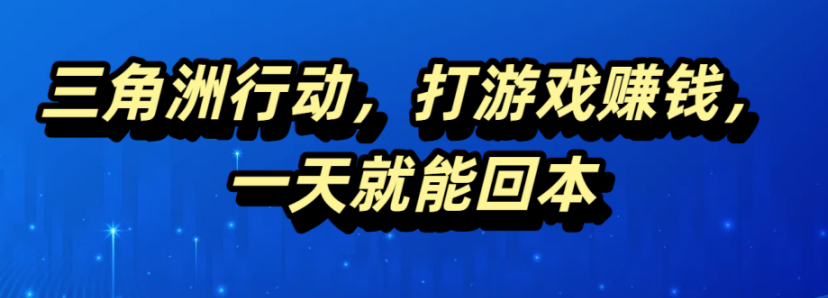 三角洲行动，打游戏赚钱，一天就能回本躺盈网-网创项目资源站-副业项目-创业项目-搞钱项目躺盈网