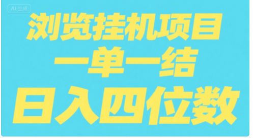 全自动浏览挂机项目(日入四位数,一单一结,纯挂机)躺盈网-网创项目资源站-副业项目-创业项目-搞钱项目躺盈网