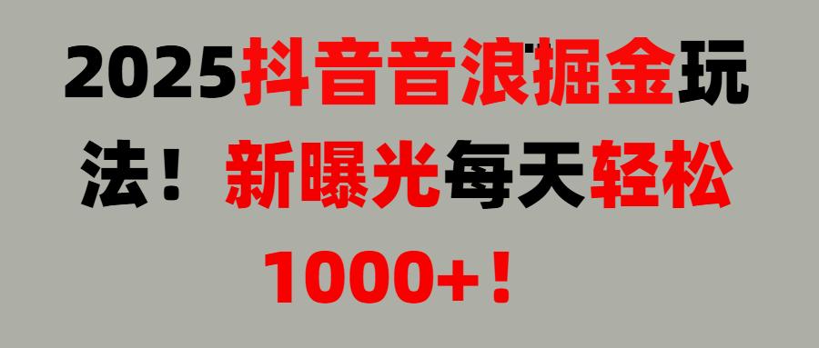 抖音直播撸音浪, 无脑高收益项目,音浪掘金!躺盈网-网创项目资源站-副业项目-创业项目-搞钱项目躺盈网