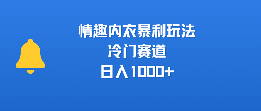 情趣内衣暴利玩法,冷门赛道,日入1000+躺盈网-网创项目资源站-副业项目-创业项目-搞钱项目躺盈网