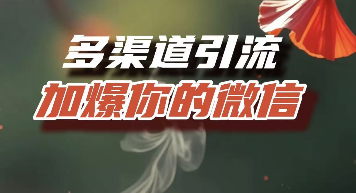 多渠道引流,加爆你的微信,把流量导入到私域,这是每一个想要在互联网赚钱的人必须掌握的底层能力躺盈网-网创项目资源站-副业项目-创业项目-搞钱项目躺盈网