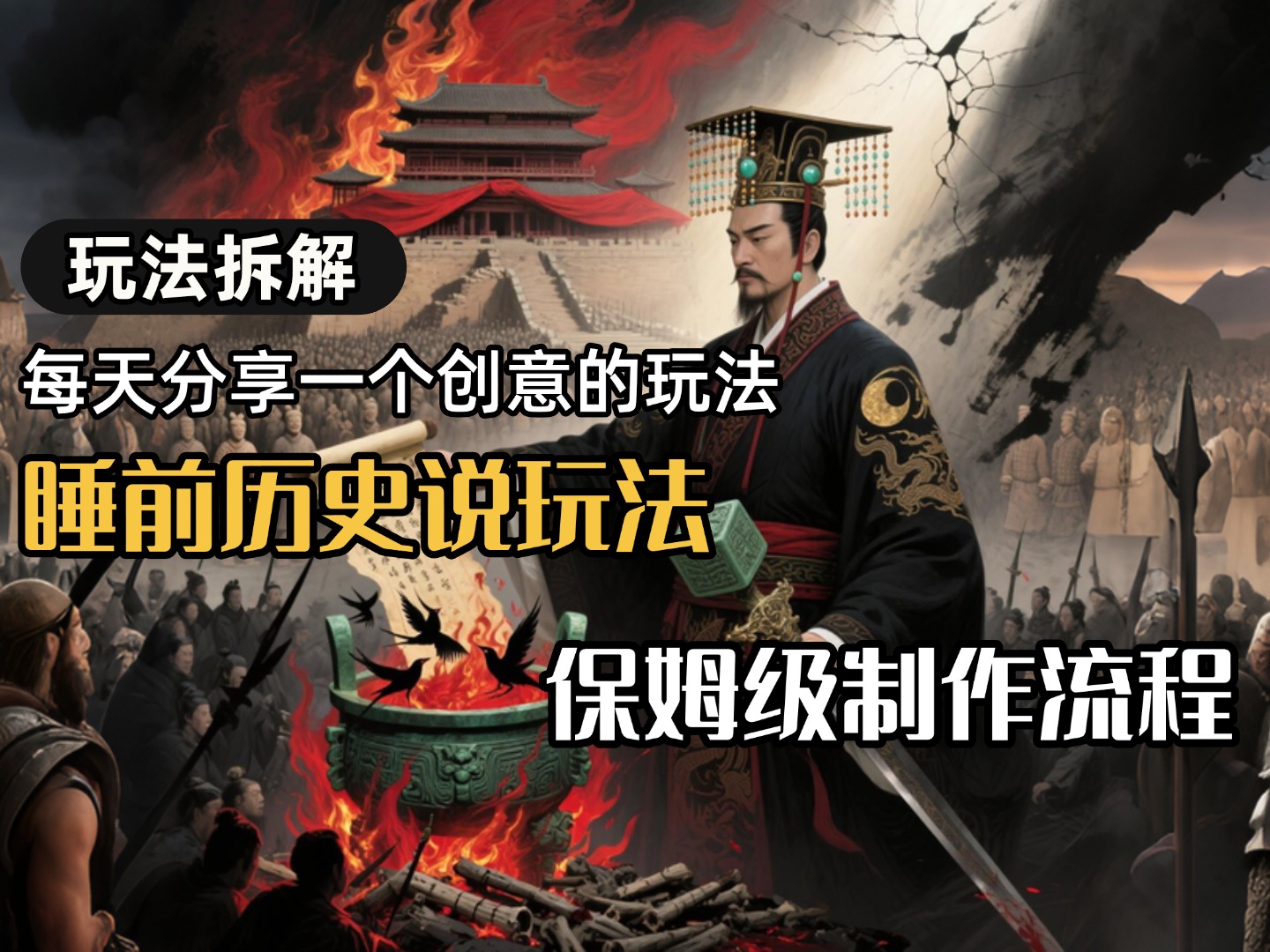 13条作品涨粉24.5万，全流程拆解睡前历史说，保姆级教程躺盈网-网创项目资源站-副业项目-创业项目-搞钱项目躺盈网