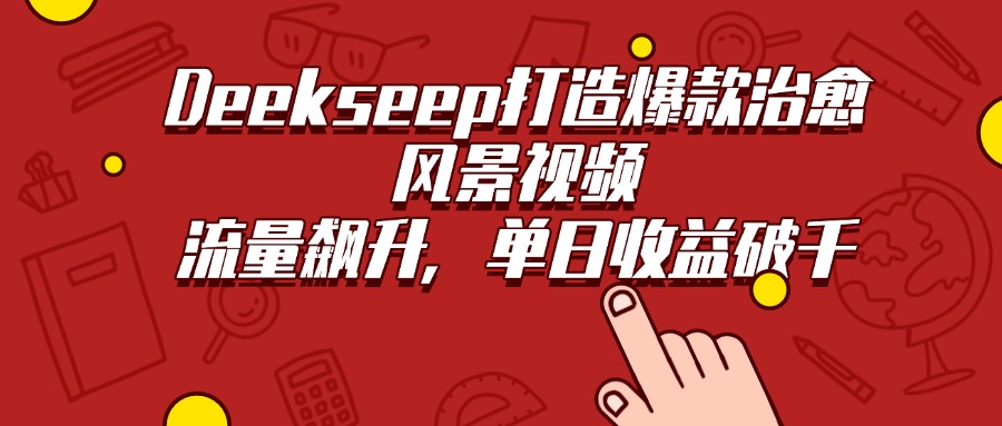 Deekseep打造爆款治愈风景视频，流量飙升，单日收益破千躺盈网-网创项目资源站-副业项目-创业项目-搞钱项目躺盈网
