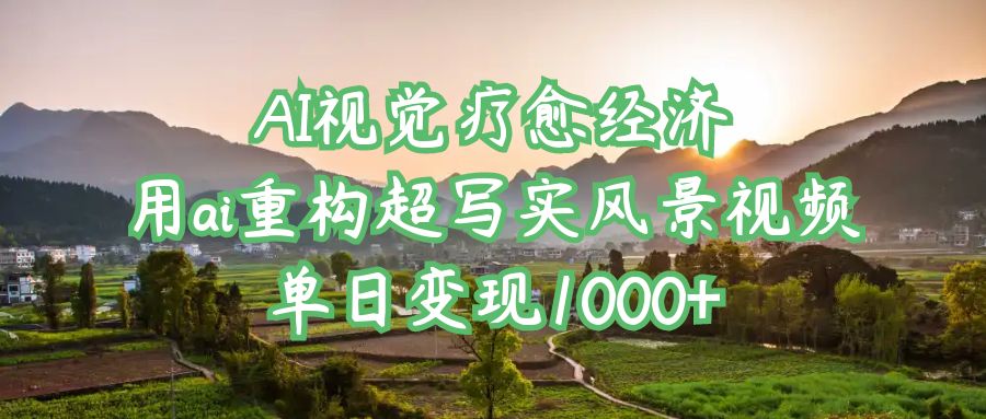 AI视觉疗愈经济:用ai重构超写实风景视频,单日变现1000+躺盈网-网创项目资源站-副业项目-创业项目-搞钱项目躺盈网