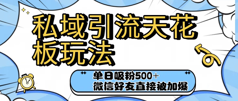 私域引流天花板玩法!单日吸粉500+,微信好友直接被加爆躺盈网-网创项目资源站-副业项目-创业项目-搞钱项目躺盈网