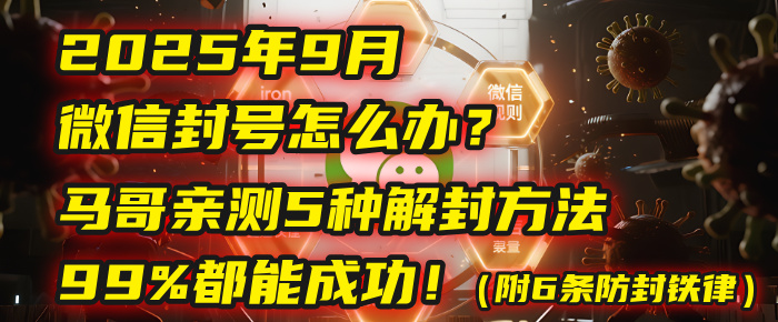 2025年9月微信封号怎么办？马哥亲测5种解封方法，99%都能成功！（附6条防封铁律）躺盈网-网创项目资源站-副业项目-创业项目-搞钱项目躺盈网
