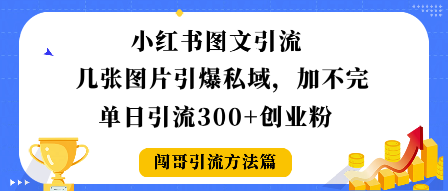 小红书图文引流,几张图片引爆私域加不完,单日引流300+创业粉躺盈网-网创项目资源站-副业项目-创业项目-搞钱项目躺盈网