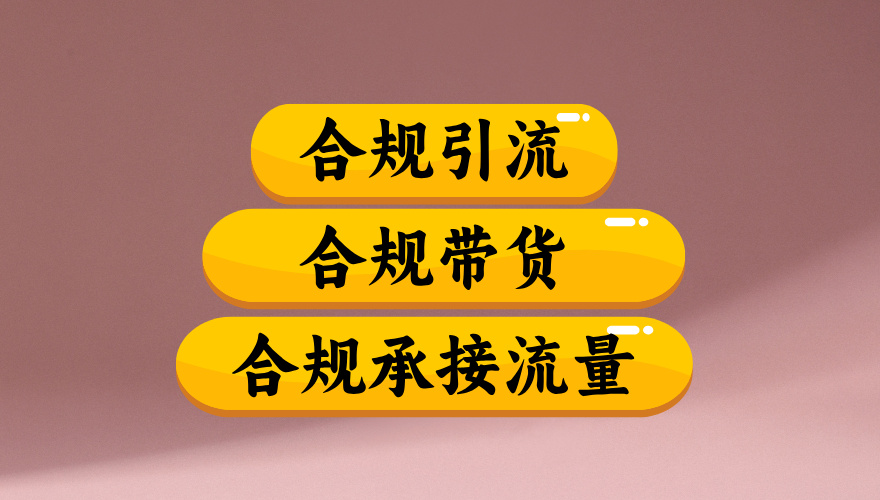 合规引流、合规并且高效地做带货、合规承接流量（揭秘）躺盈网-网创项目资源站-副业项目-创业项目-搞钱项目躺盈网