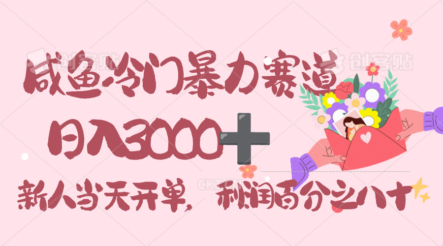 闲鱼冷门暴力赛道，一单 80%利润，新人轻松日入 3000！躺盈网-网创项目资源站-副业项目-创业项目-搞钱项目躺盈网